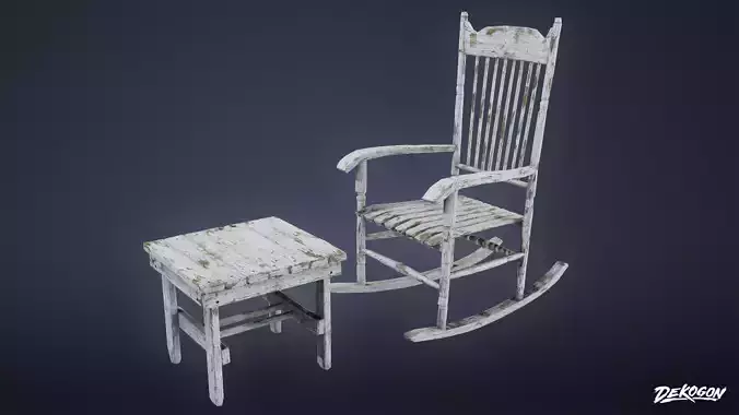 SUBURBS - Chair Table 01 - LOW POLY