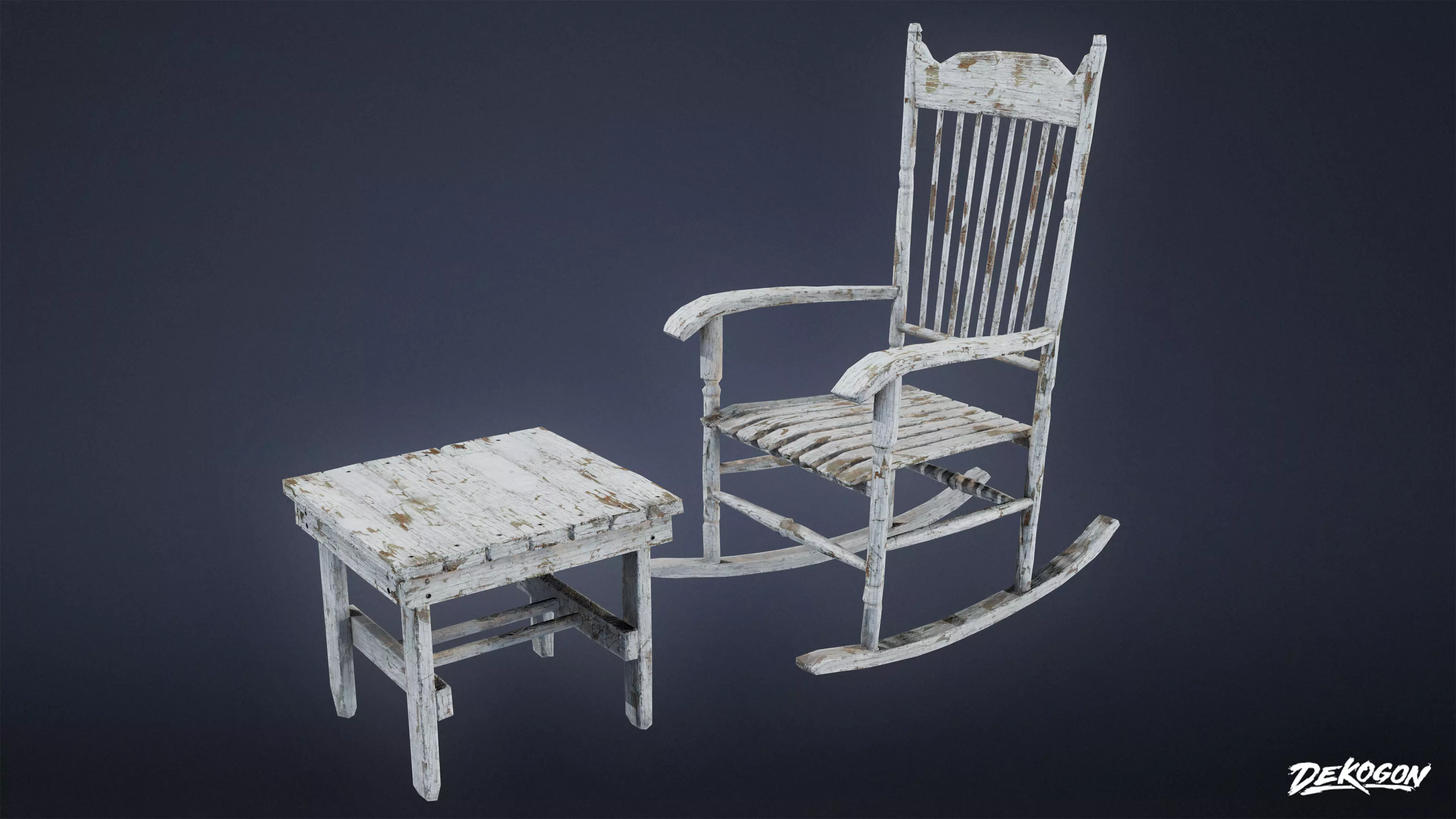 SUBURBS - Chair Table 01 - LOW POLY Low-poly 3D model_0