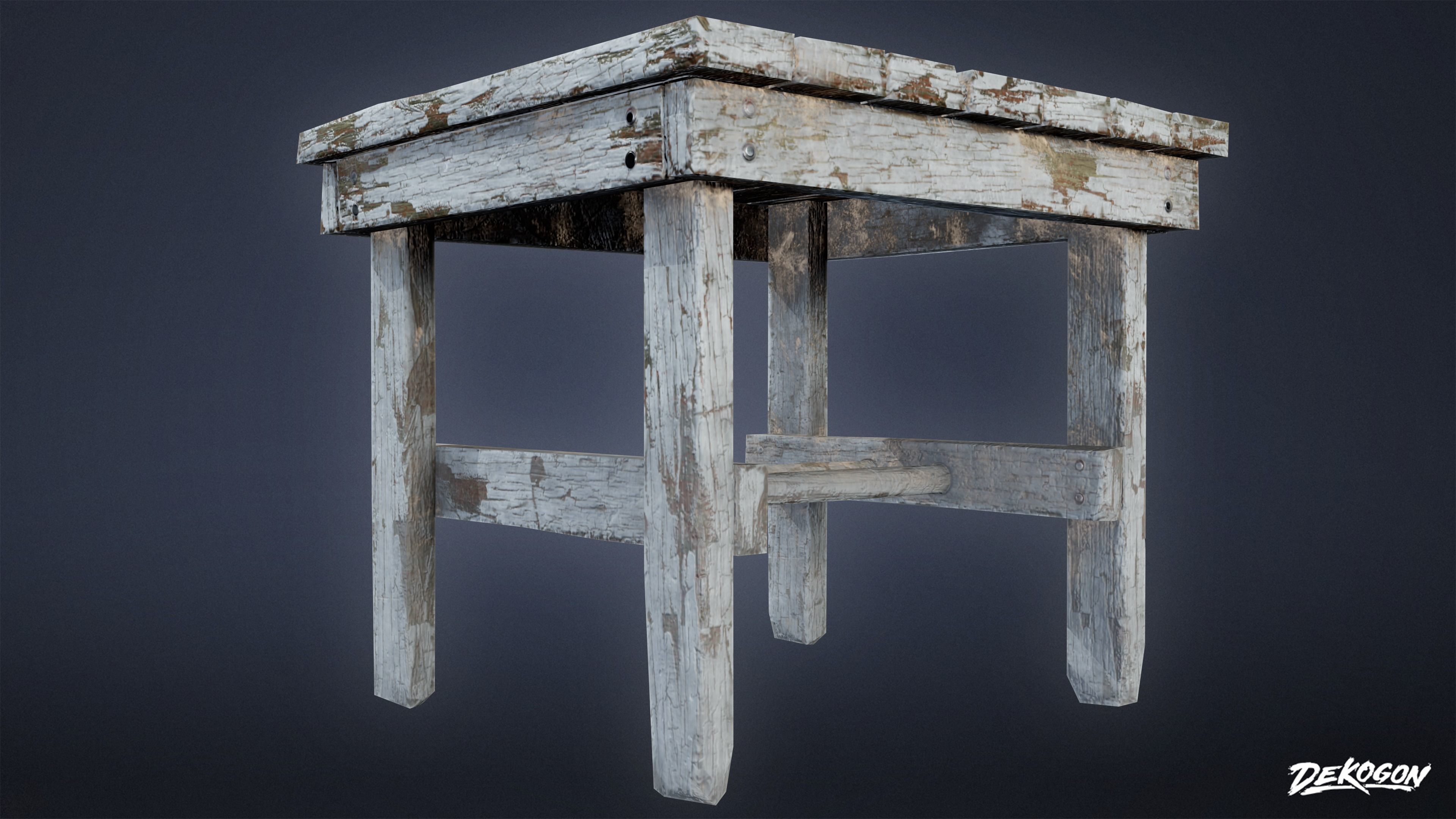 SUBURBS - Chair Table 01 - LOW POLY Low-poly 3D model_7