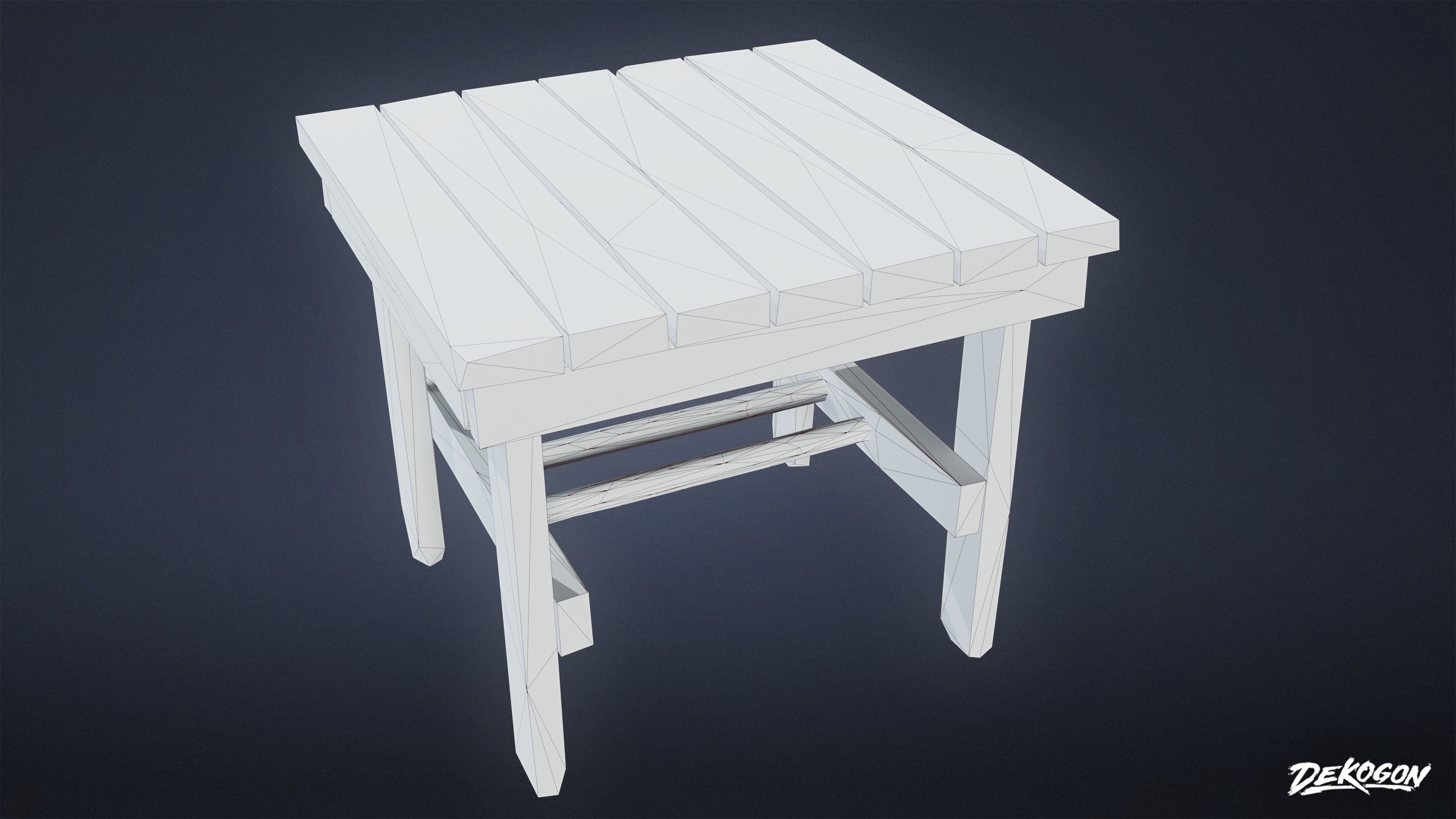SUBURBS - Chair Table 01 - LOW POLY Low-poly 3D model_9