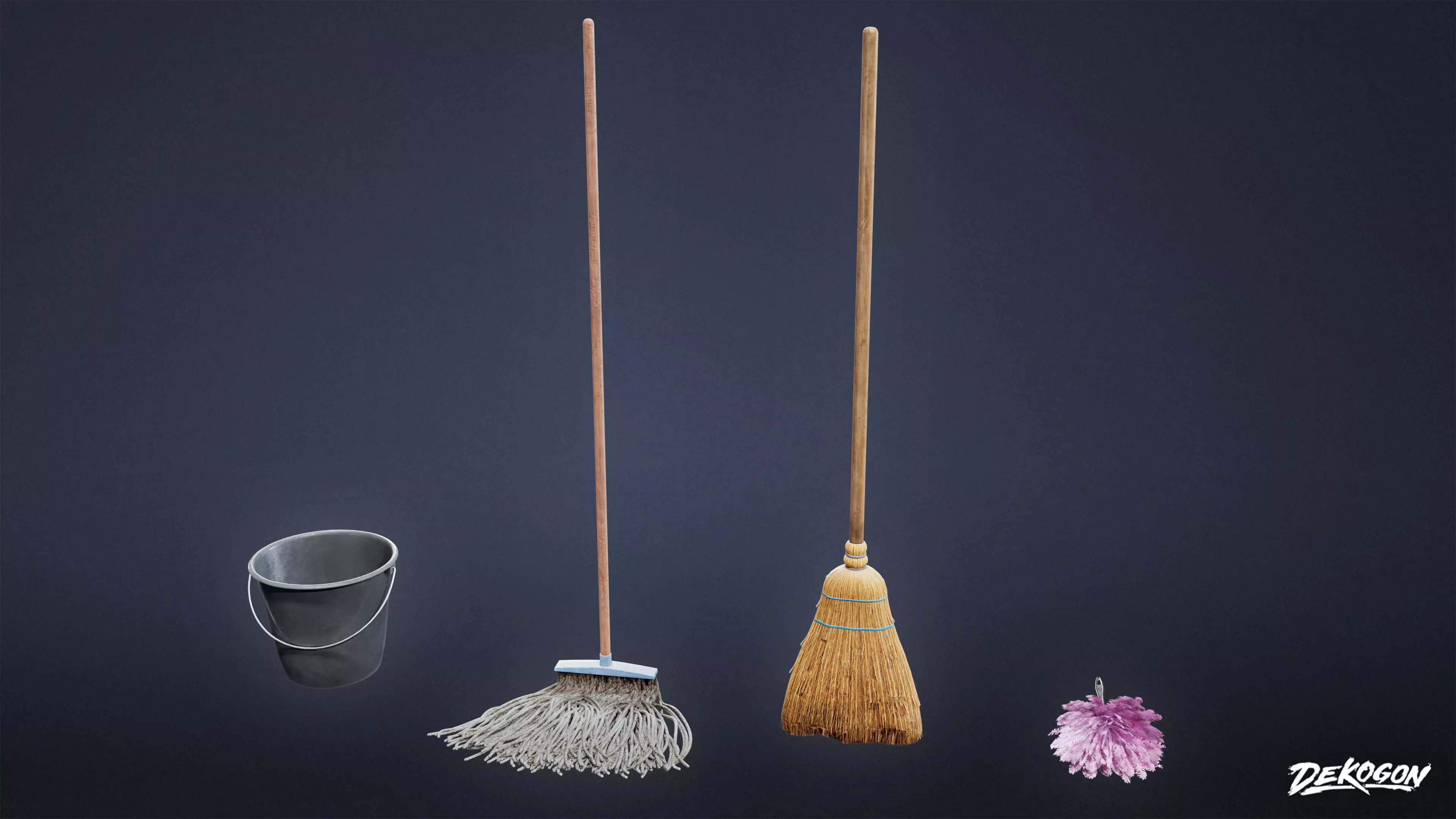 SUBURBS - Cleaning Kit 01 - LOW POLY AND NANITE Low-poly 3D model_0