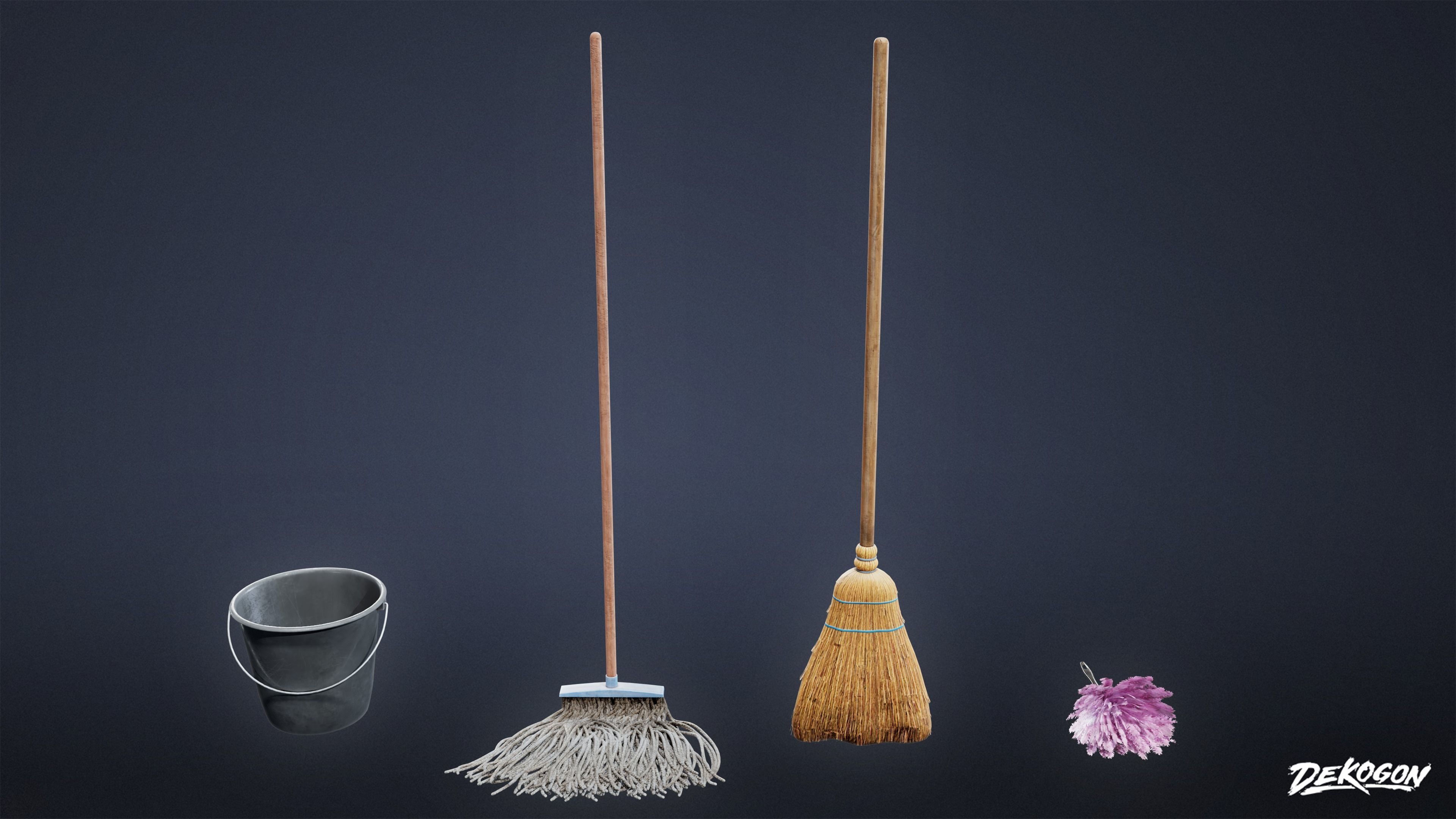 SUBURBS - Cleaning Kit 01 - LOW POLY AND NANITE Low-poly 3D model_1