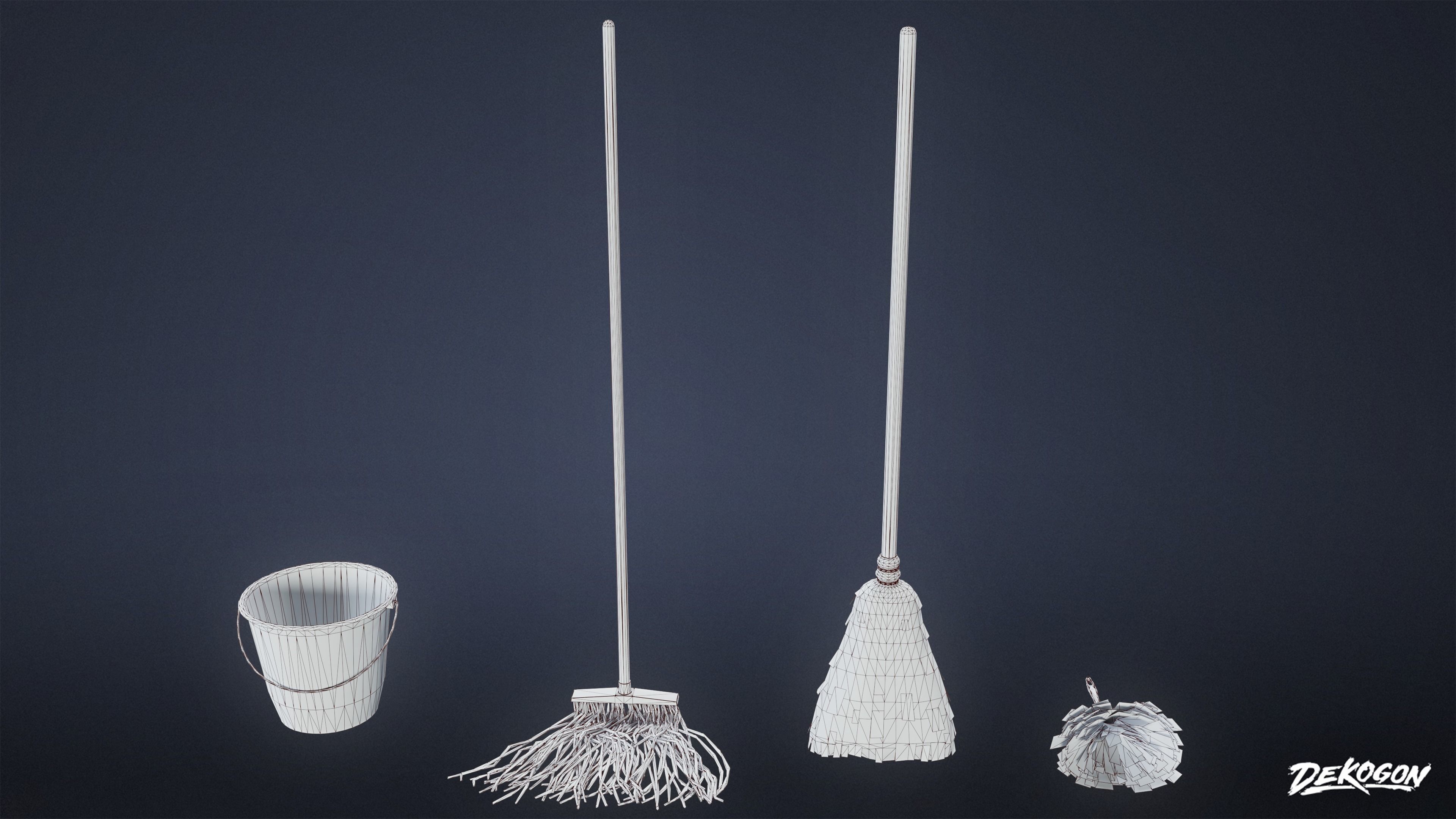 SUBURBS - Cleaning Kit 01 - LOW POLY AND NANITE Low-poly 3D model_17