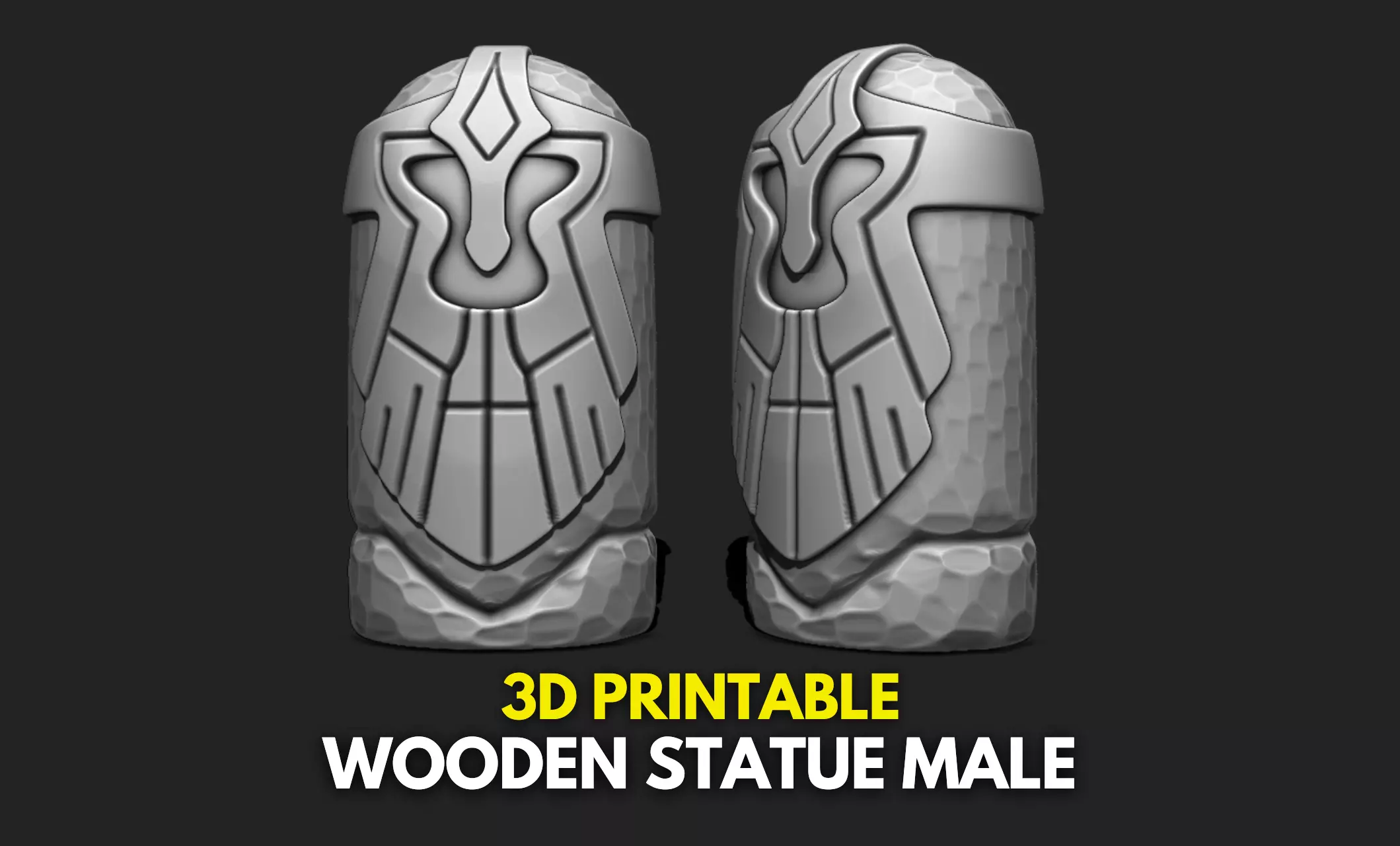 Wooden Statue Male 3D STL File for 3D Printing 3D print model_0