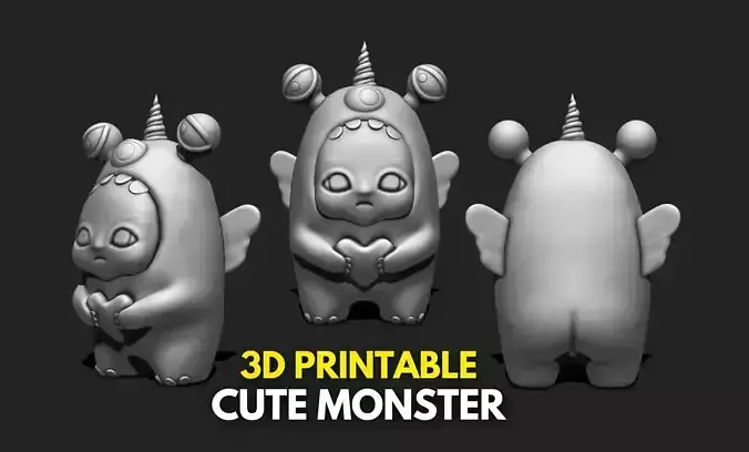 Cute Monster 3D STL File for 3D Printing 3D print model