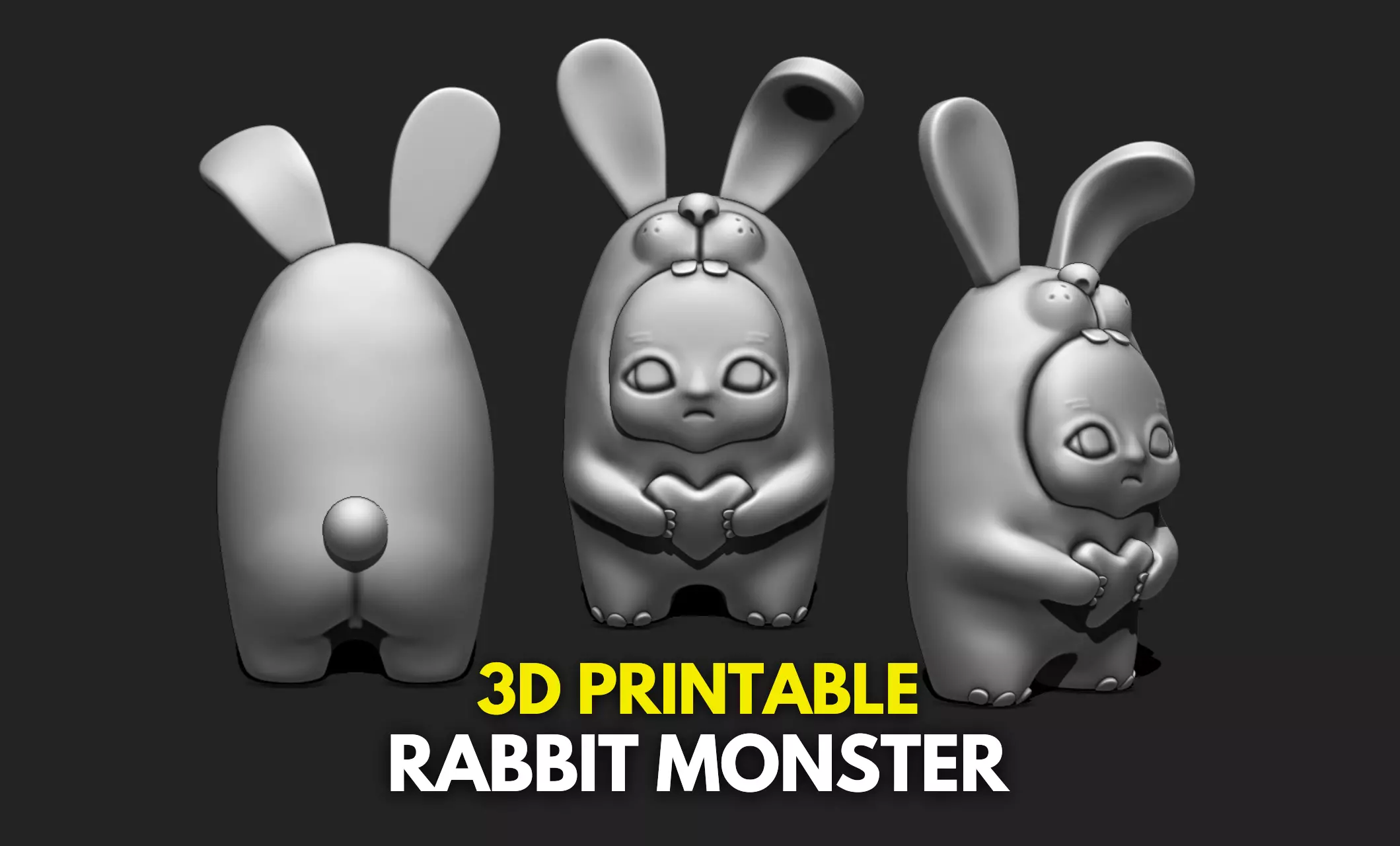 Cute Monster Rabbit - 3D STL File for 3D Printing 3D print model