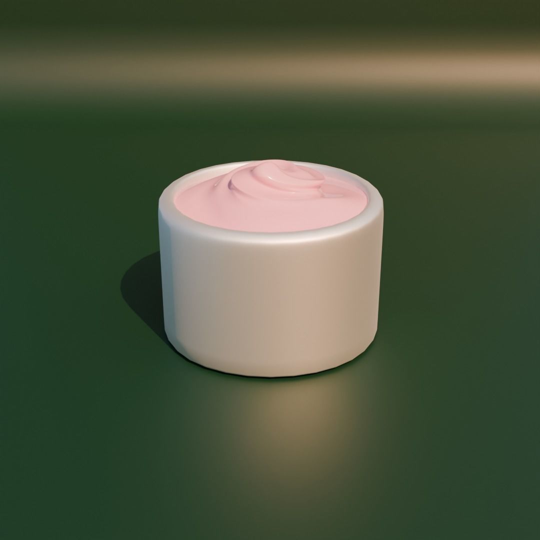 Cosmetic Cream Smears 2- 2024 Low-poly 3D model_2