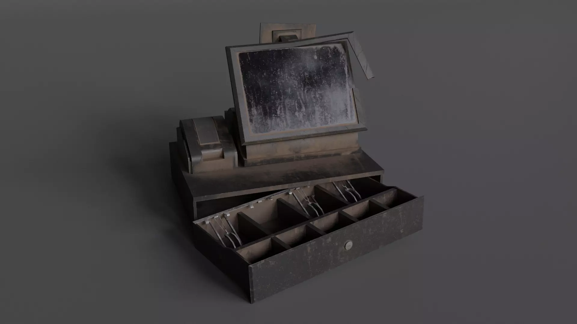 Cash Register Low-poly 3D model_0