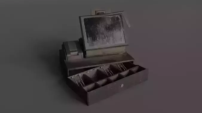 Cash Register Low-poly 3D model
