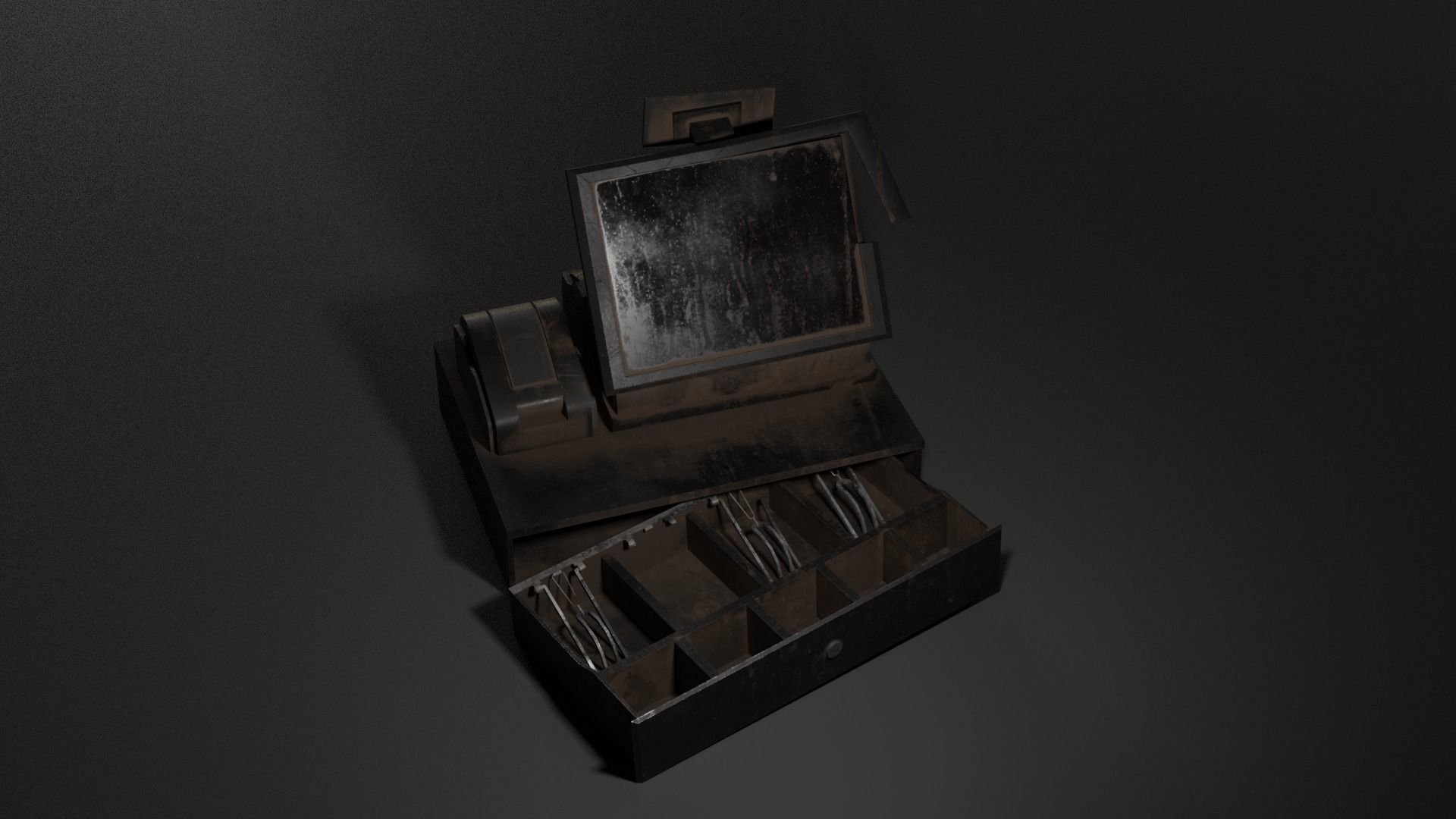 Cash Register Low-poly 3D model_1