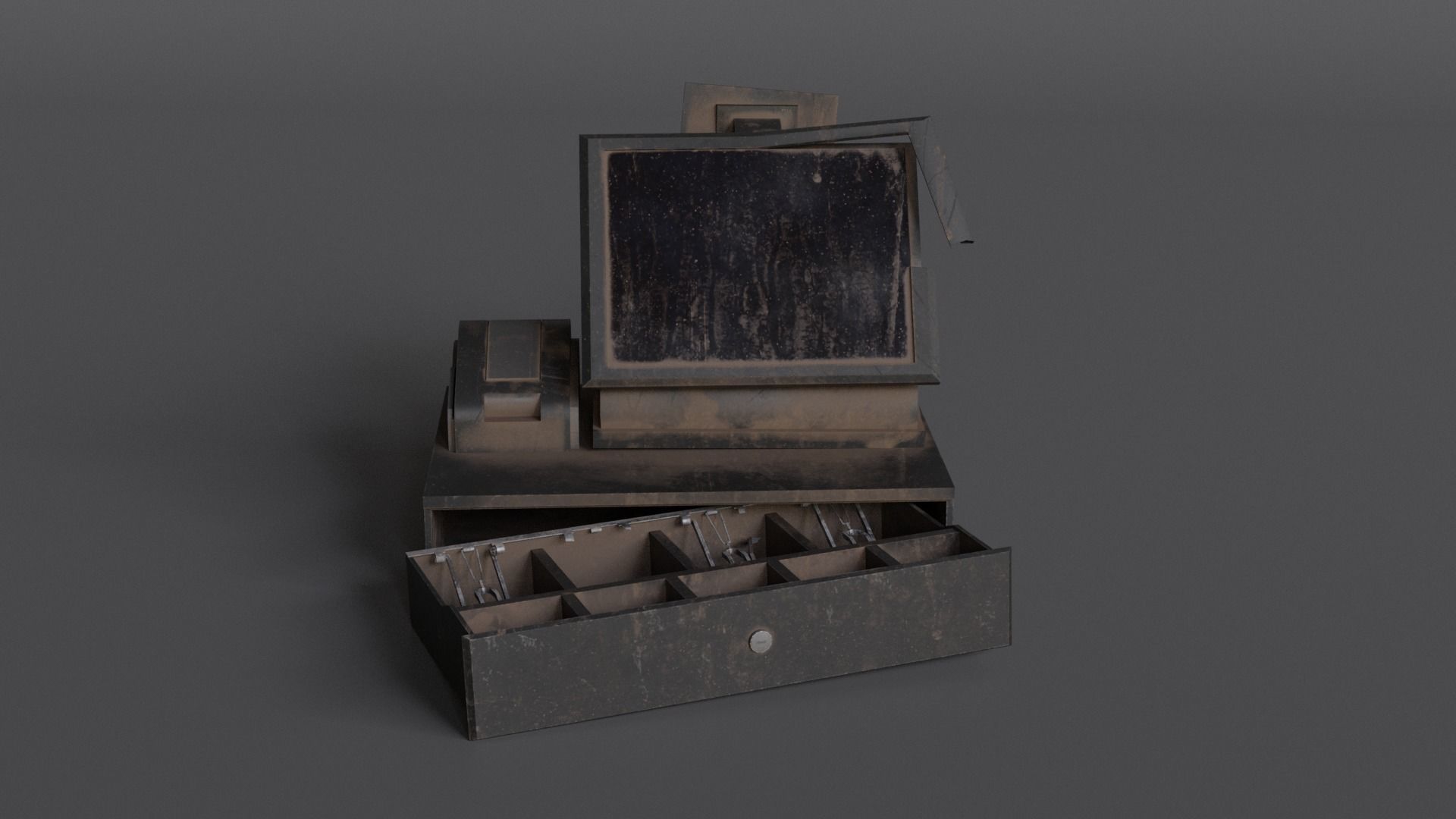 Cash Register Low-poly 3D model_4