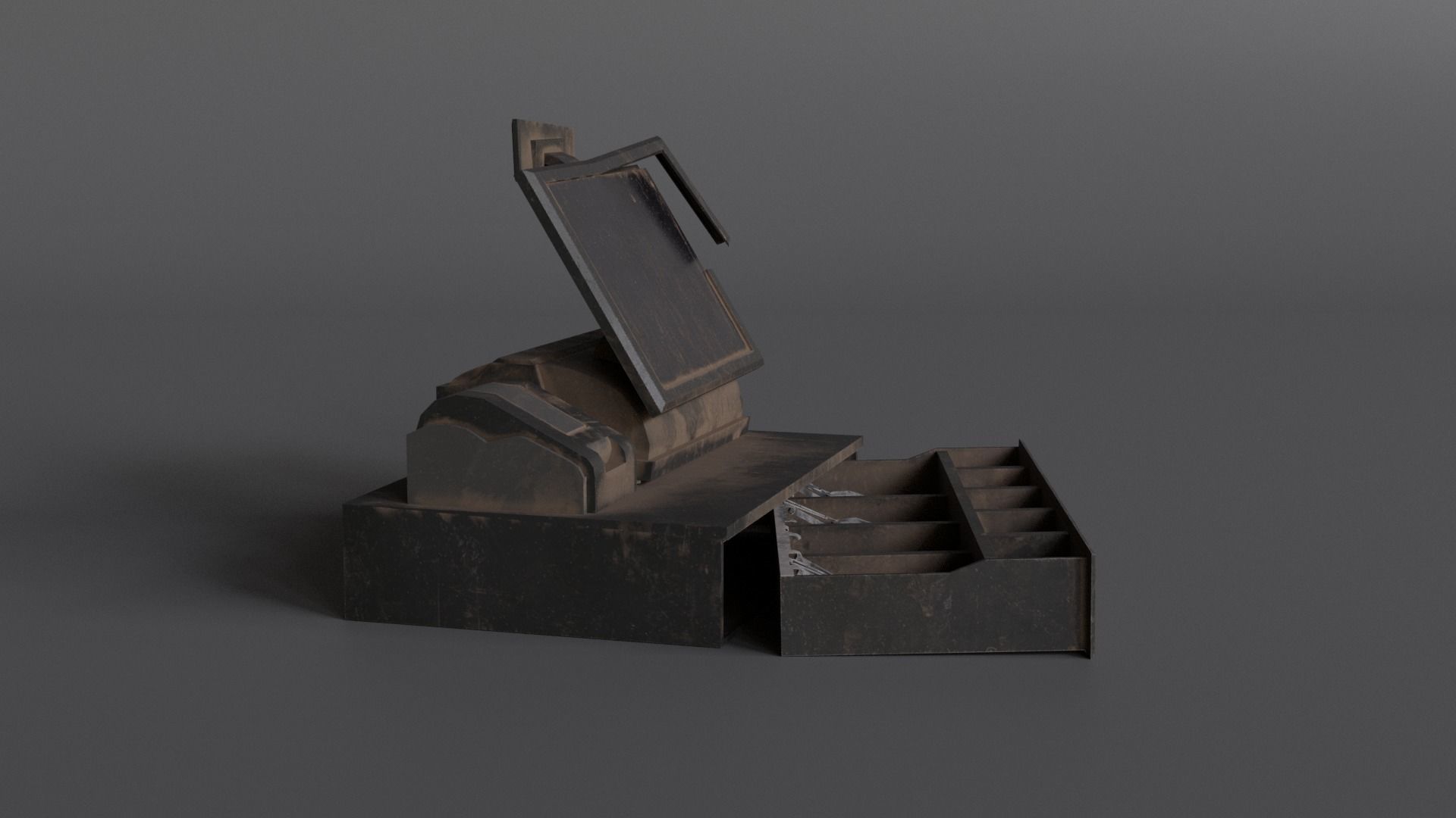 Cash Register Low-poly 3D model_6
