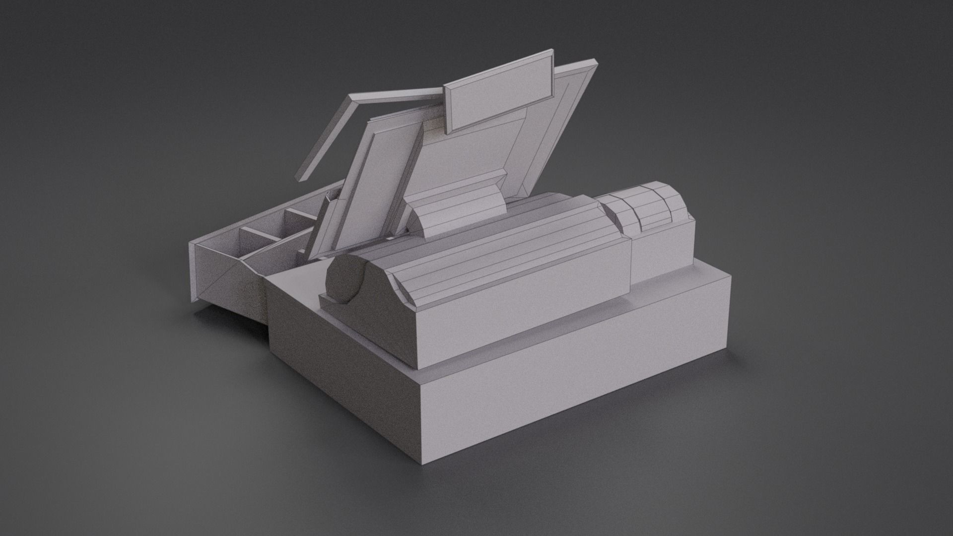 Cash Register Low-poly 3D model_9