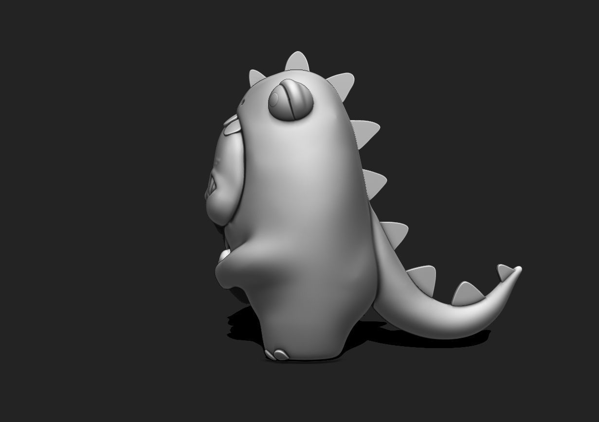 Cute Monster Dinosaur - 3D STL File for 3D Printing 3D print model_8