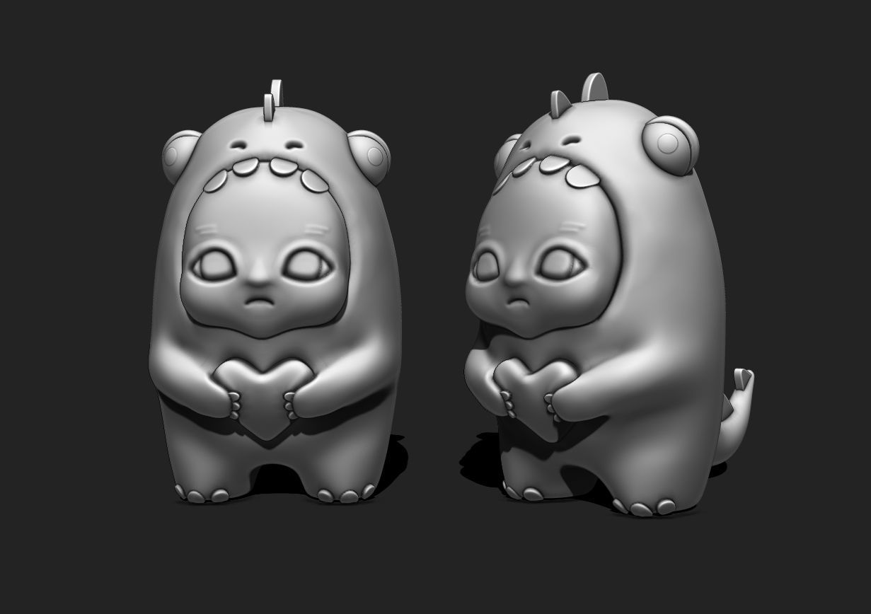 Cute Monster Dinosaur - 3D STL File for 3D Printing 3D print model_9