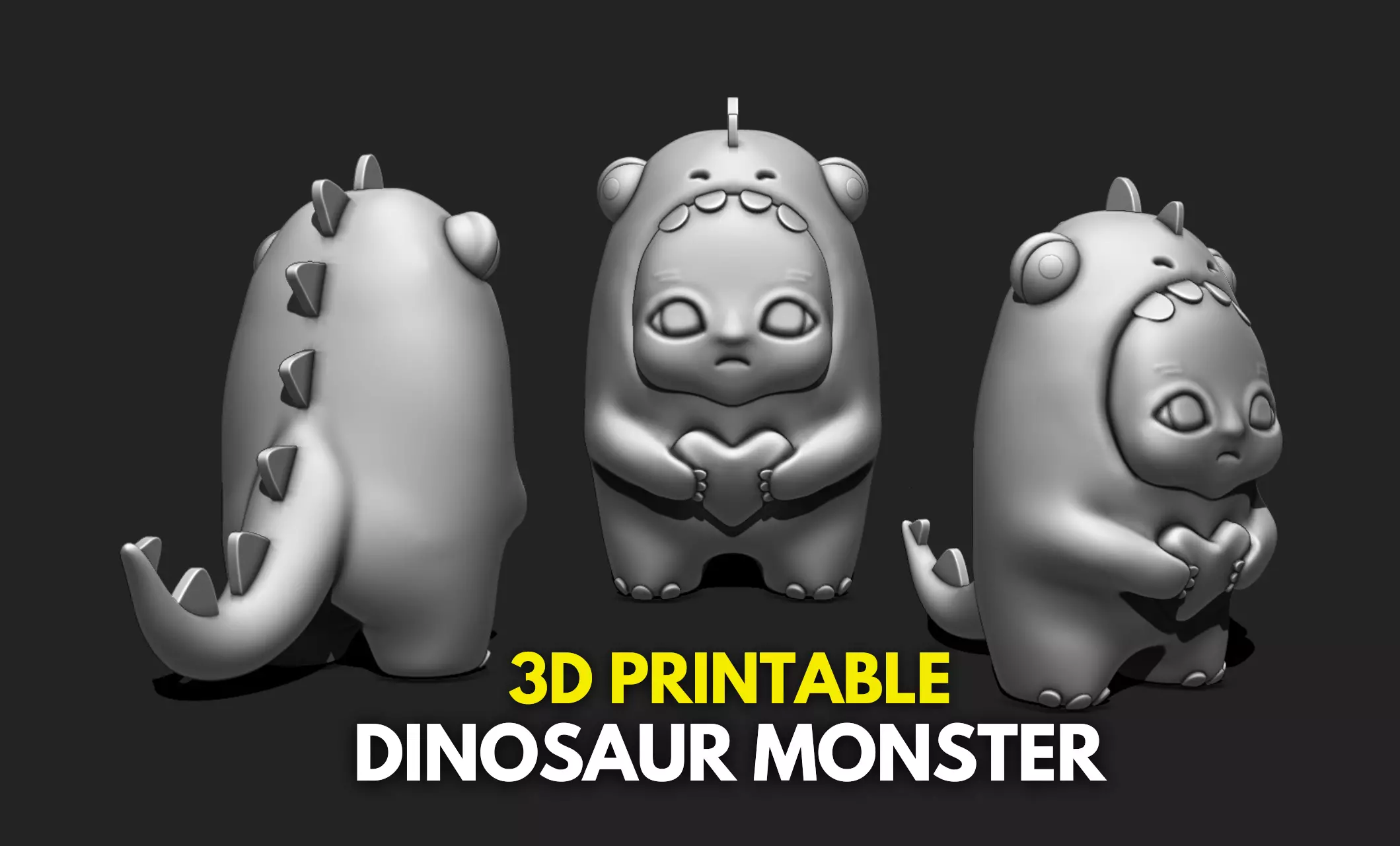 Cute Monster Dinosaur - 3D STL File for 3D Printing 3D print model_0