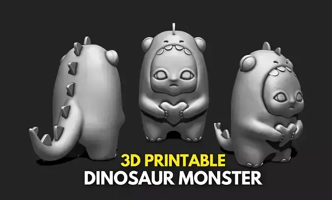 Cute Monster Dinosaur - 3D STL File for 3D Printing 3D print model