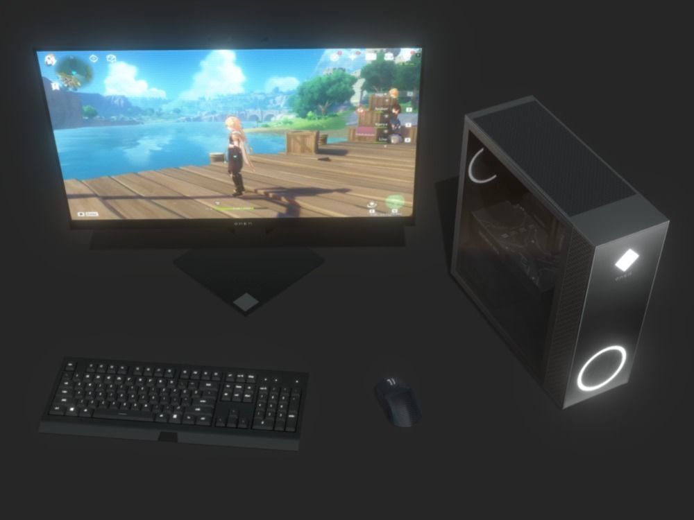 Omen Gaming PC Pack 3D Model Collection_2