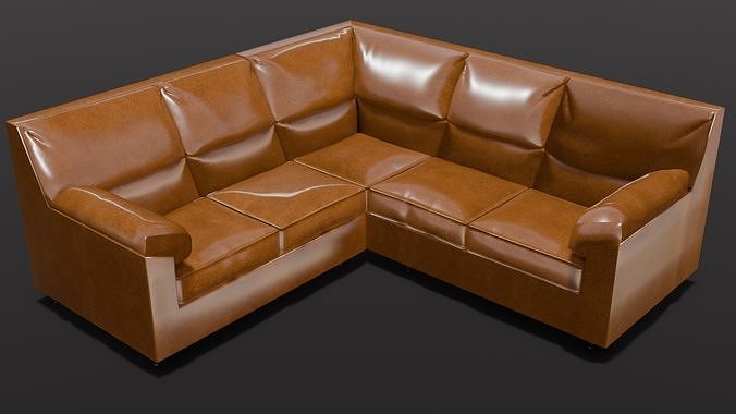 Leather Sofa 3D Model Low-poly 3D model