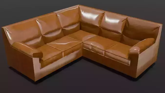 Leather Sofa 3D Model