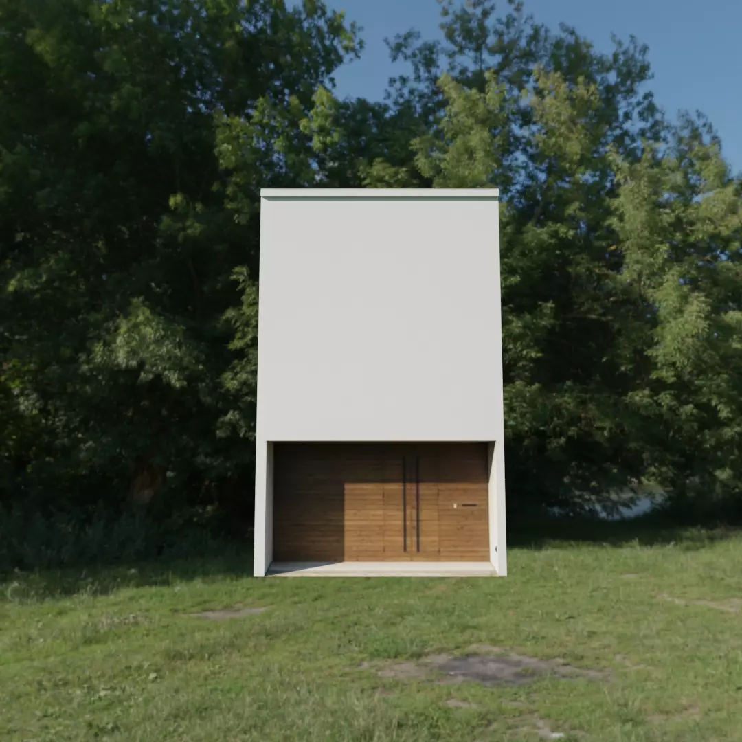 3D Facade house Free low-poly 3D model