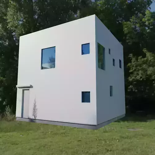 3D Facade house Free low-poly 3D model