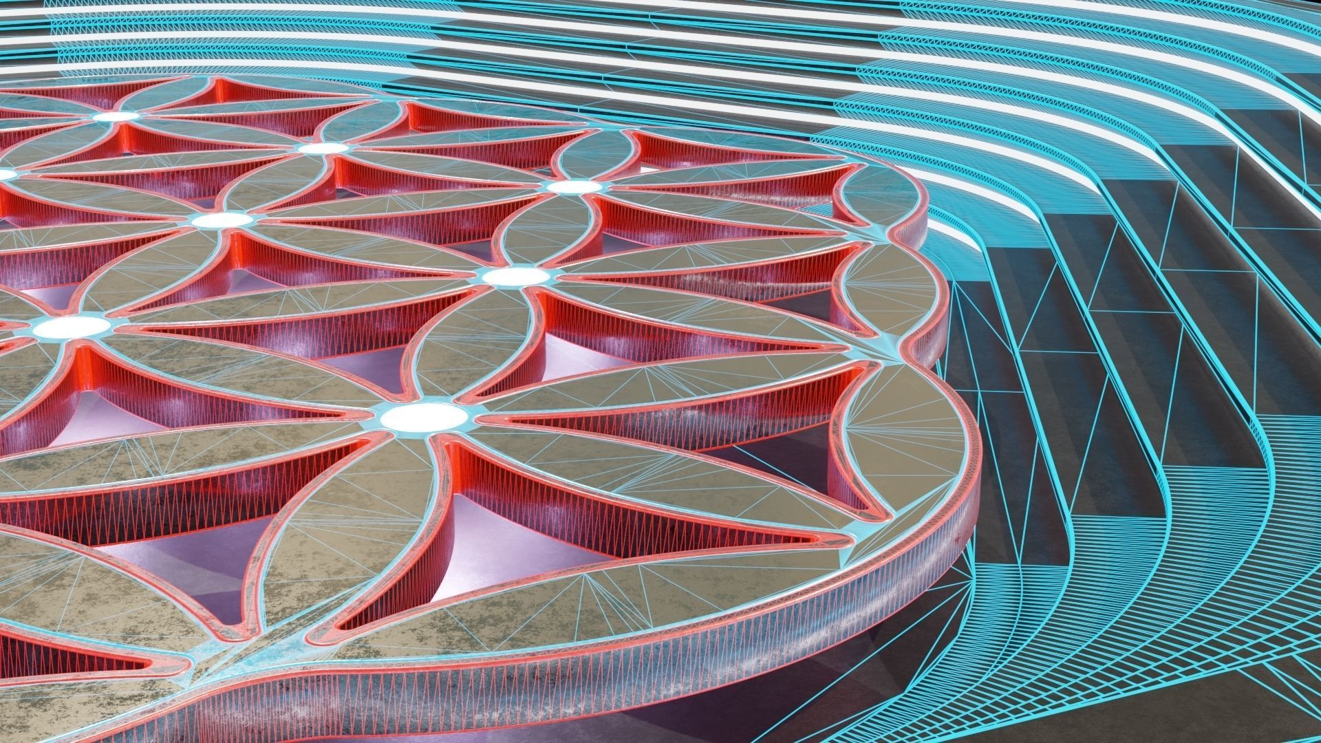 Flower of Life Spiritual Symbol 3D model_6