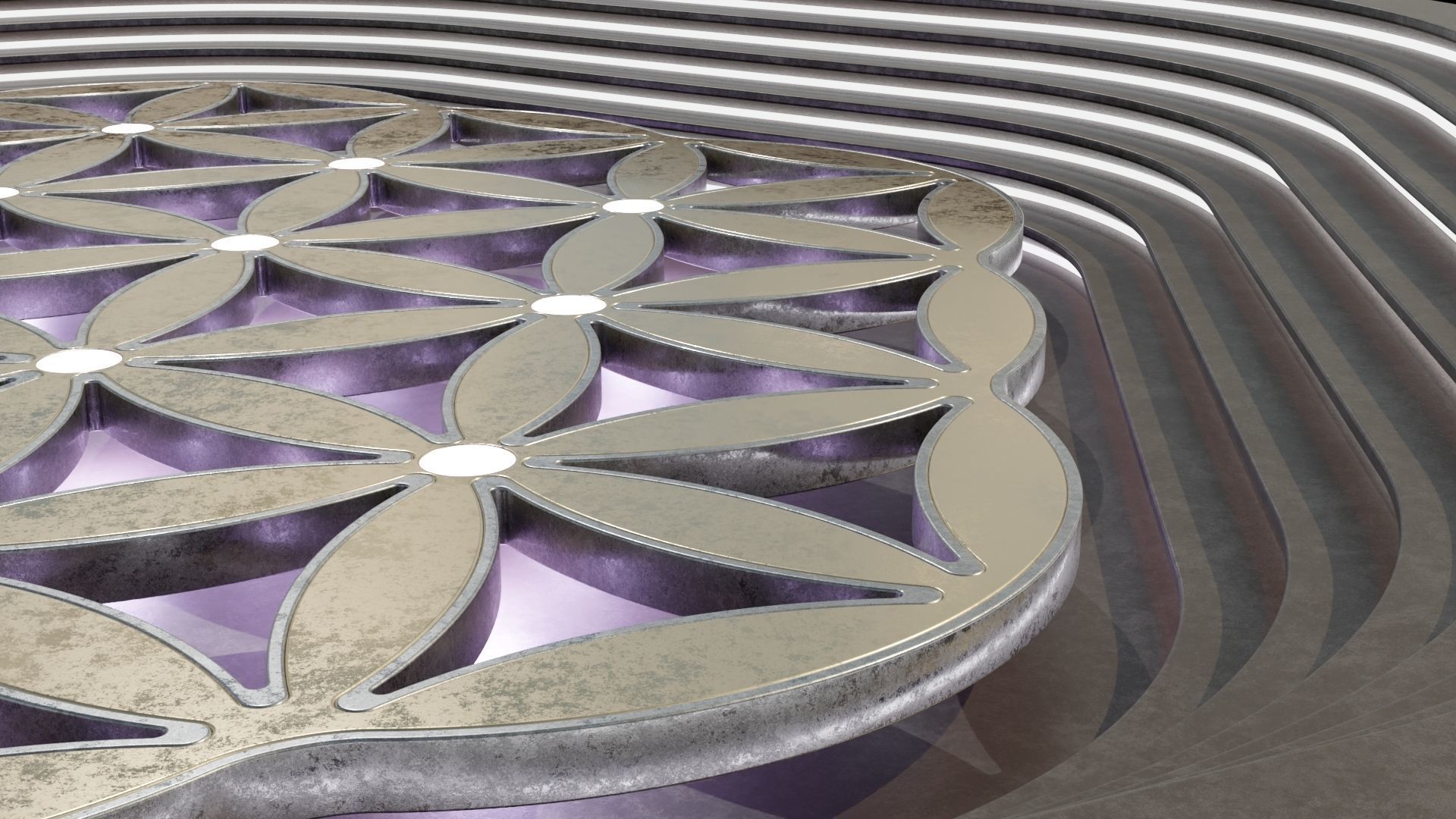 Flower of Life Spiritual Symbol 3D model_2