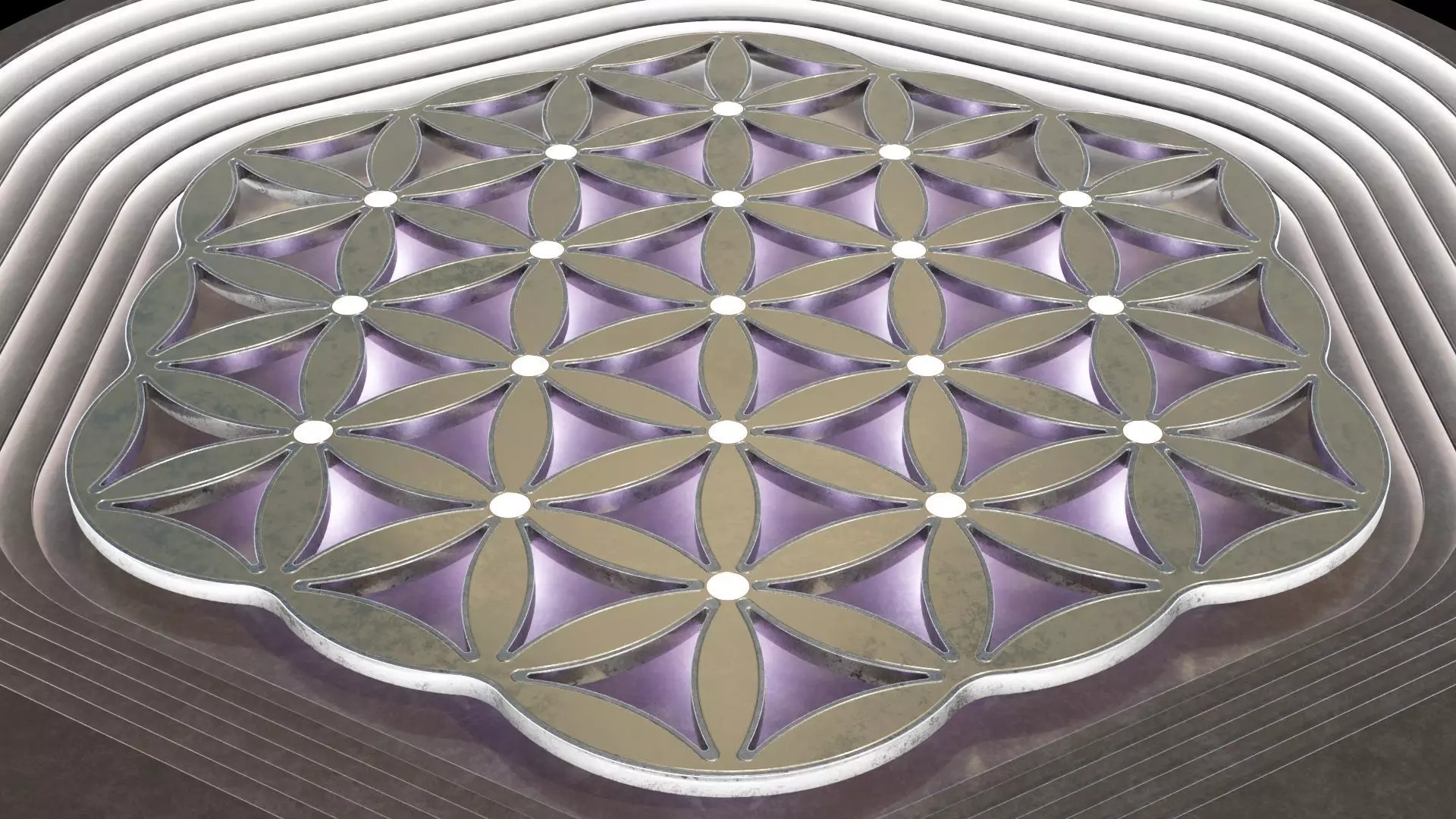 Flower of Life Spiritual Symbol 3D model_0