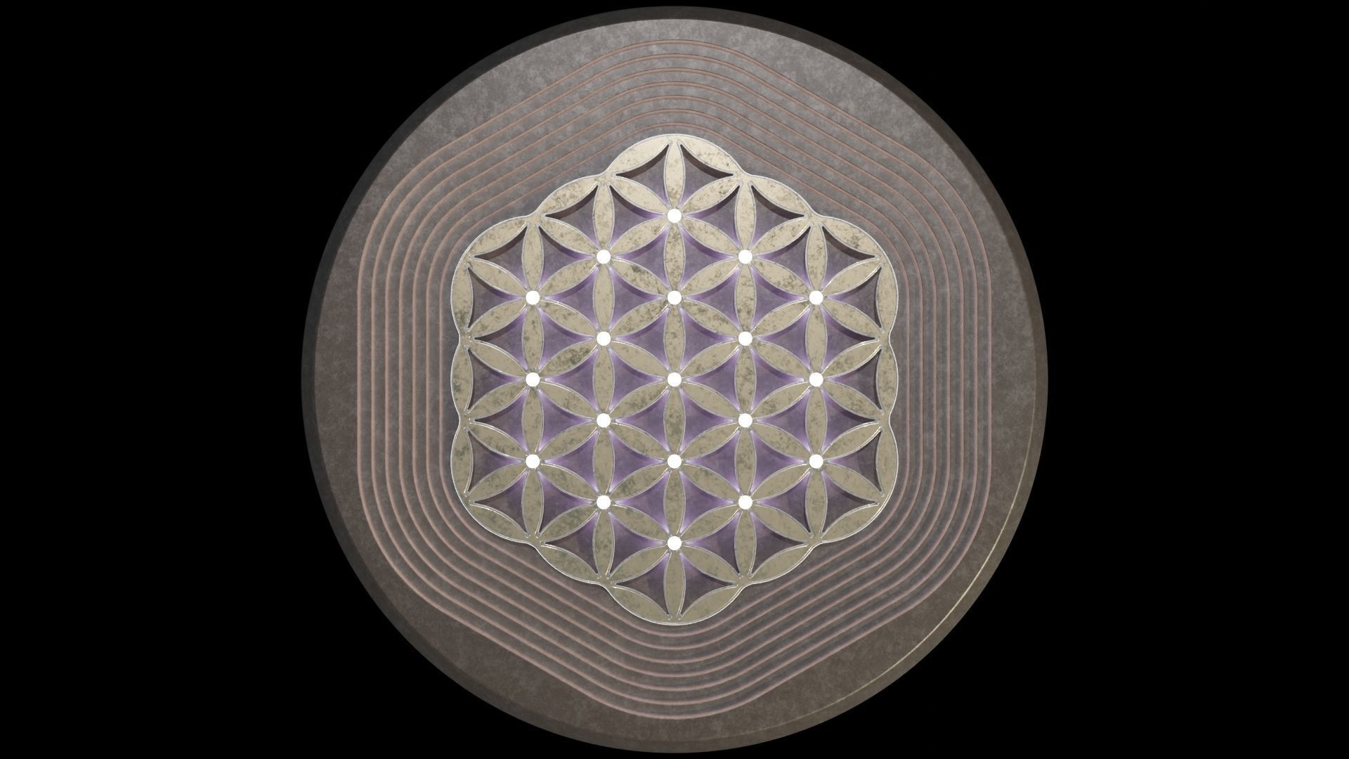 Flower of Life Spiritual Symbol 3D model_1