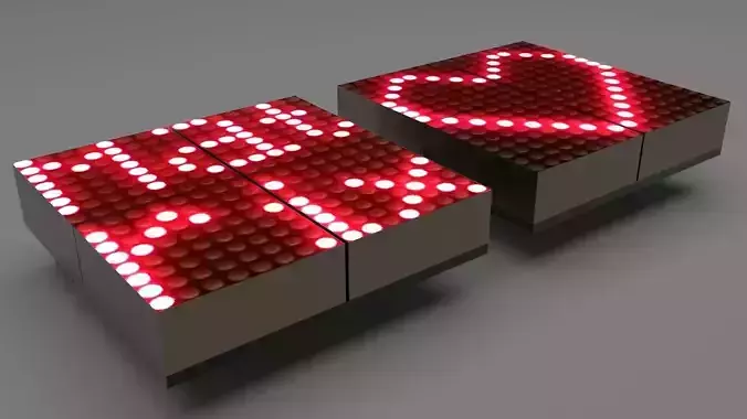 Illuminated LED Dot Matrix Displays Set 3D model