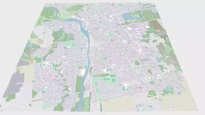 Cityscape Cambridge United Kingdom 3D model