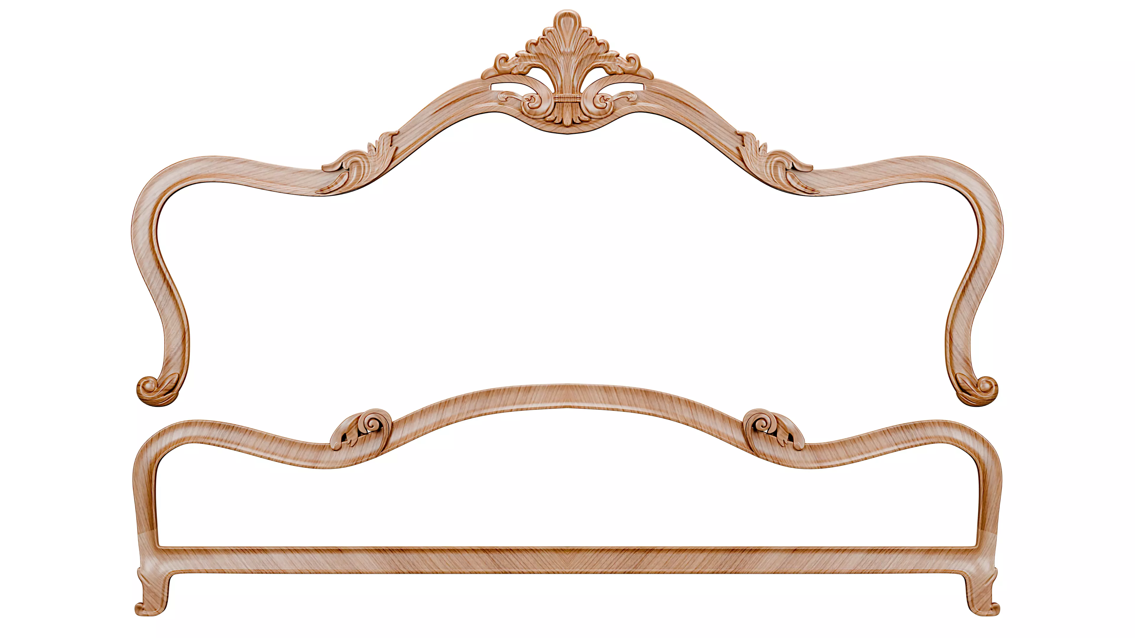 Neoclassic bed decoration Low-poly 3D model