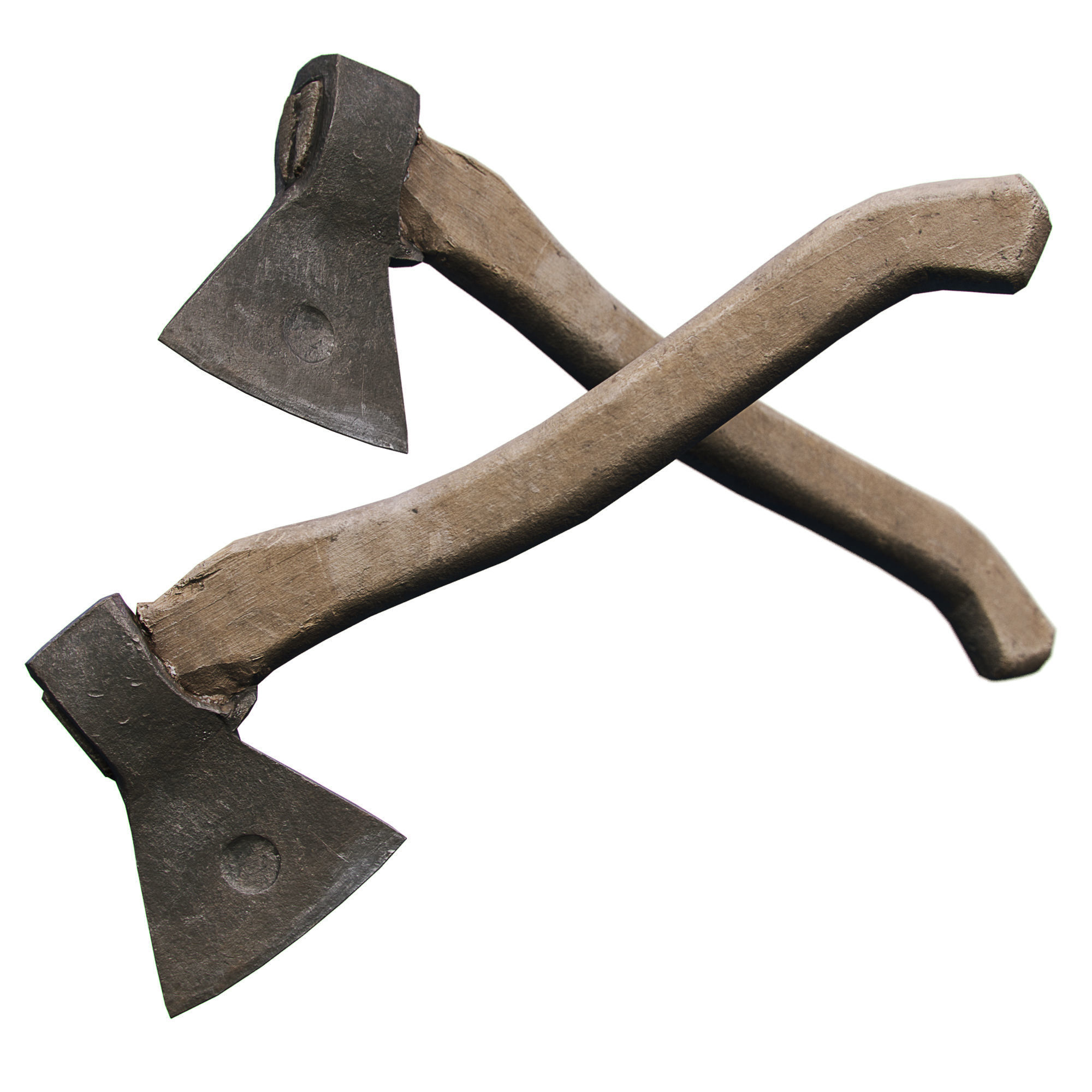 Stump with an ax 3D model_3