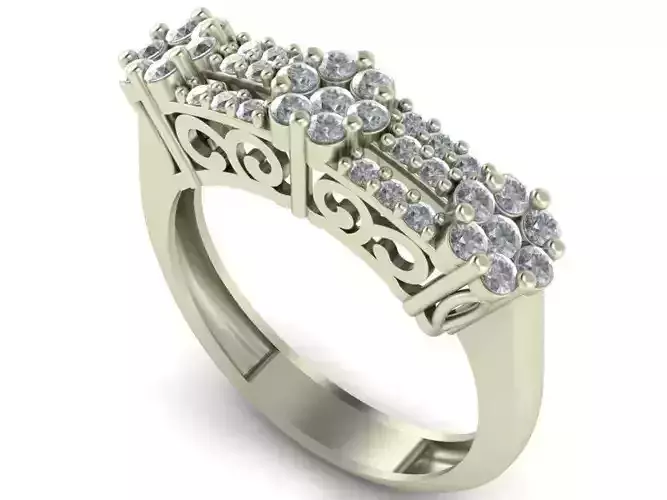 High Jewelry Cocktail Ring 3dm stl obj ply mtl