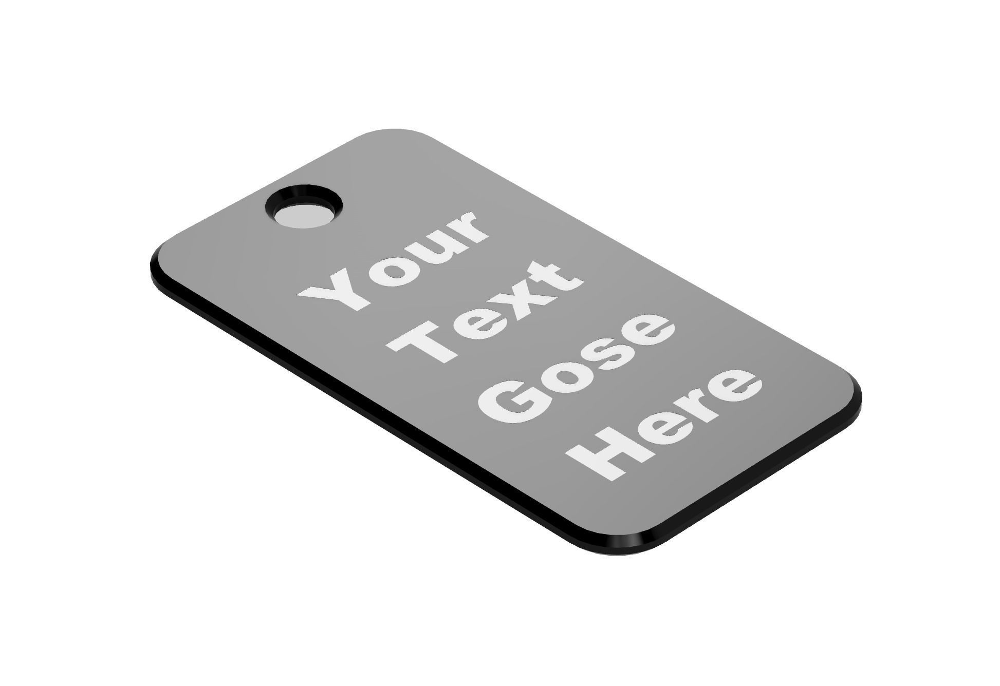Two-Sided Customizable Dog Tag Fusion 360 3D print model_14