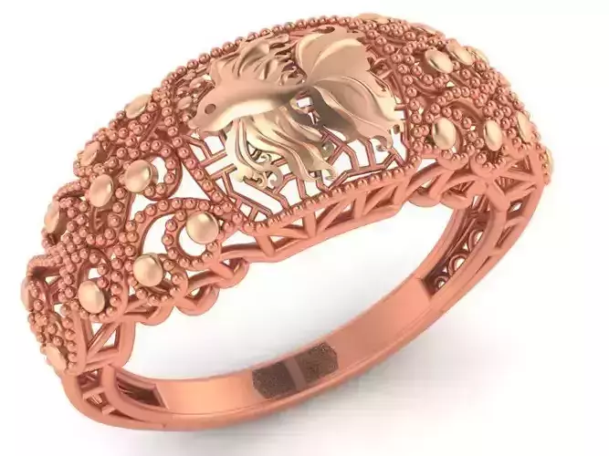 Fish Wire Mesh Light Weignt High Jewelry Cocktail Ring  3D print model