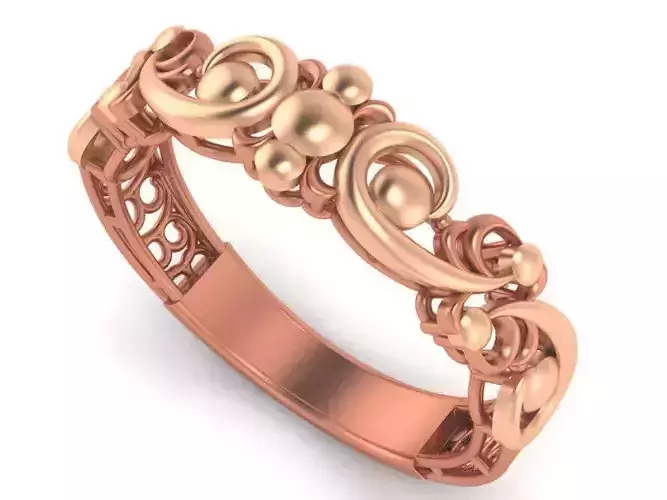 Balls Beads Wire High Jewelry Cocktail Ring 3D print model
