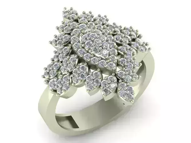 High Jewelry Cocktail Ring 3dm stl obj ply mtl