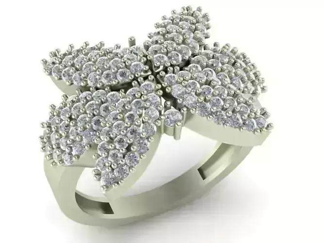 Butterfly High Jewelry Cocktail Ring 3dm stl obj ply mtl