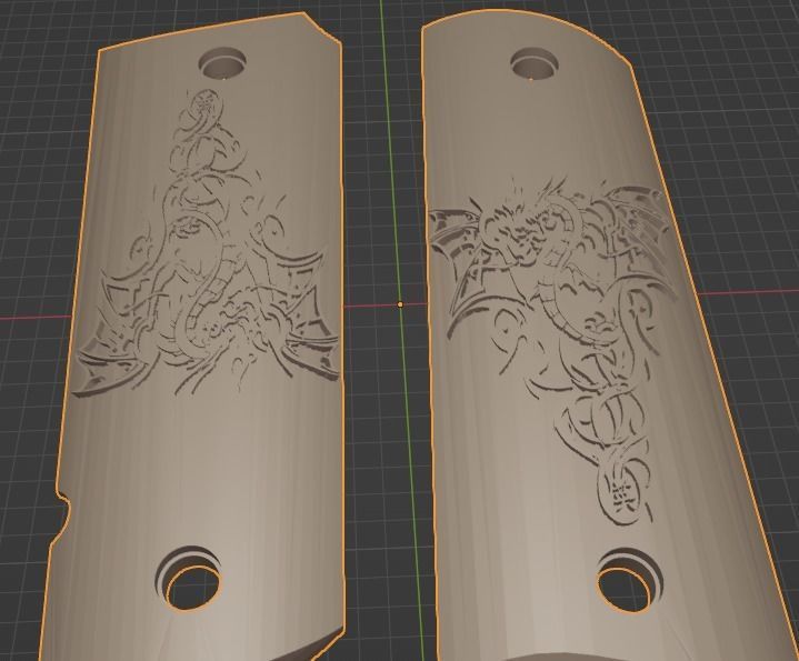 3 grip colt 1911 3D print model_2