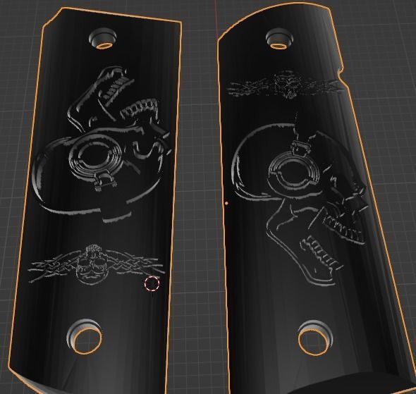 3 grip colt 1911 3D print model_1