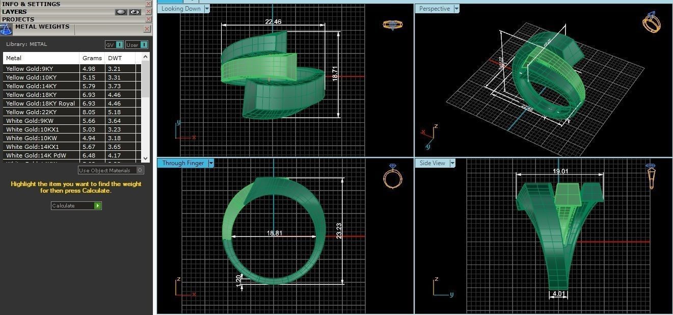 Curved Wire High Jewelry Cocktail Ring 3D print model_3