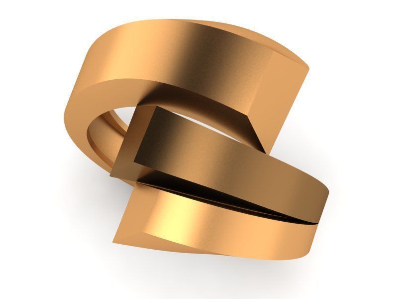 Curved Wire High Jewelry Cocktail Ring 3D print model_1