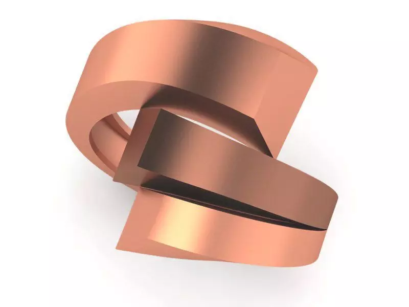 Curved Wire High Jewelry Cocktail Ring 3D print model_0