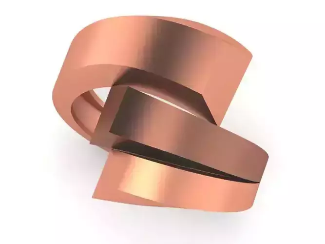Curved Wire High Jewelry Cocktail Ring 3D print model