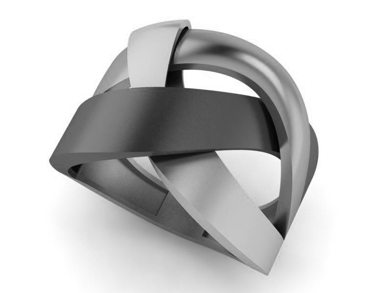 Wire Mesh Plate High Jewelry Cocktail Plain Gold Ring 3D print model_2