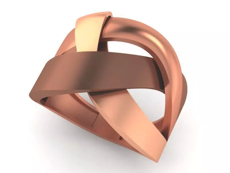 Wire Mesh Plate High Jewelry Cocktail Plain Gold Ring 3D print model_0