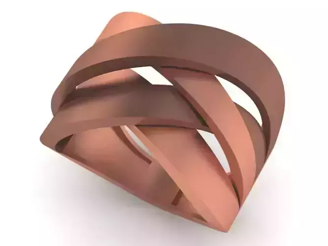 Wire Mesh Plate High Jewelry Cocktail Plain Gold Ring 3D print model