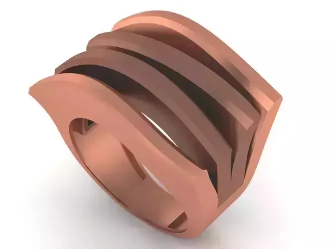 Wire Mesh Havey High Jewelry Cocktail Plain Gold Ring 3D print model
